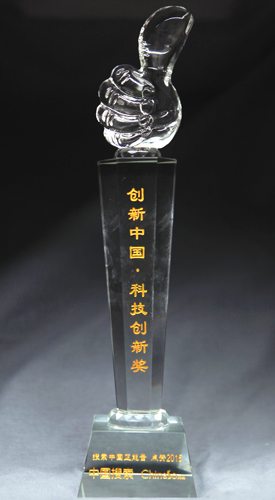 23--皮书数据库--“搜索中国正能量-点赞2015”科技创新奖（奖杯）--2015